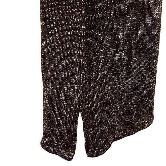 Vintage Terry Lewis Classic Luxuries Brown Metallic Wool Blend V-Neck Sweater - Picture 8 of 13